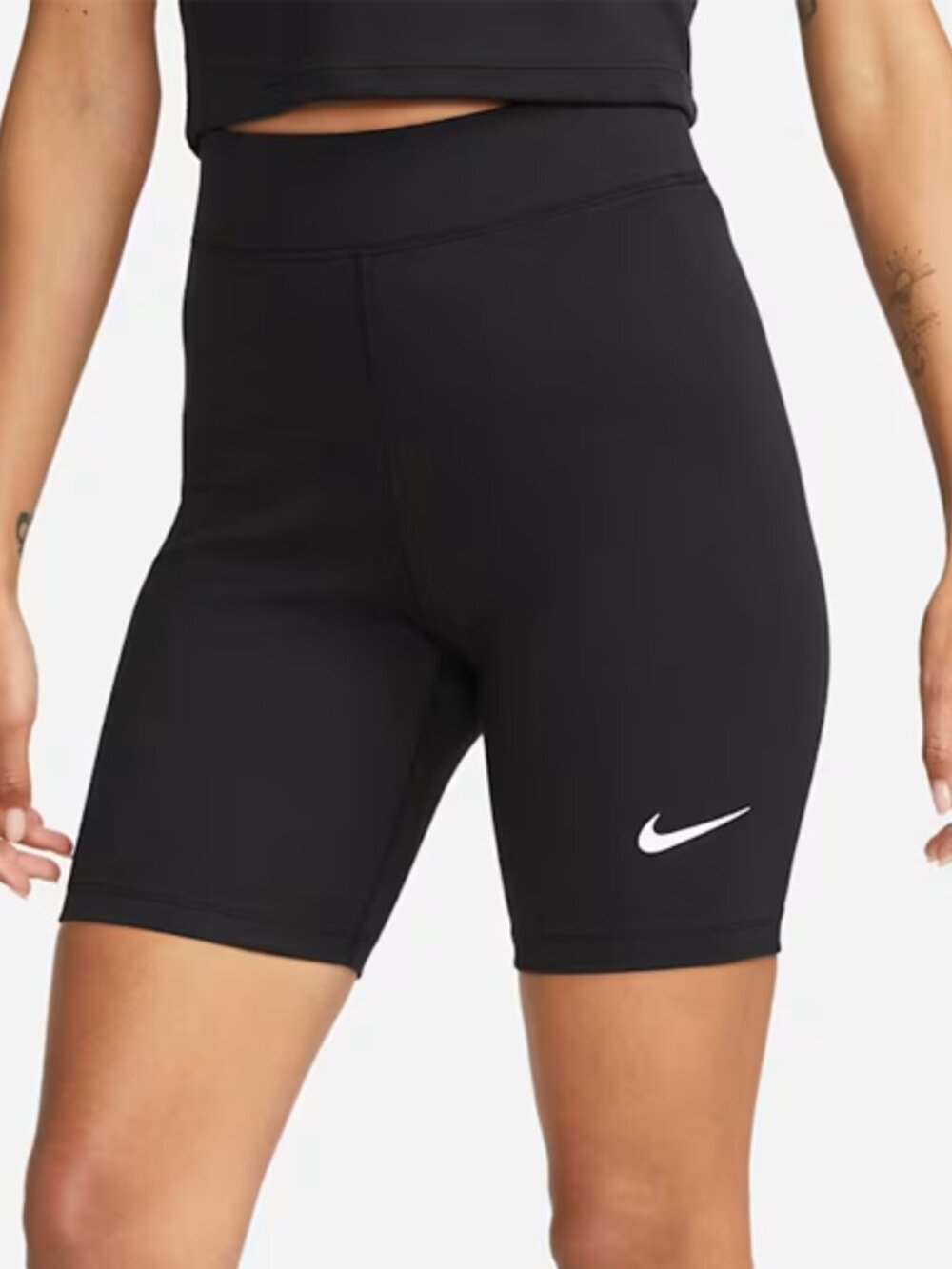 Nike | Tight Fit High Rise 8 Inch Length Black Bike Shorts